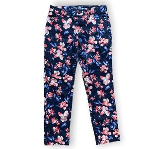 Gap Khakis by Gap Slim City Navy Blue Floral Pants 2